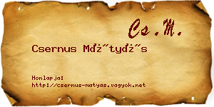 Csernus Mátyás névjegykártya