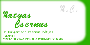 matyas csernus business card